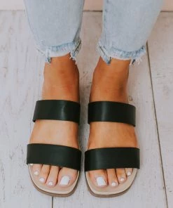 East Lion Megan Slip On Sandal Black Shoes