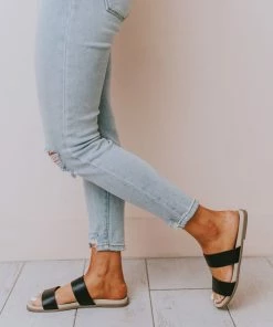 East Lion Megan Slip On Sandal Black Shoes