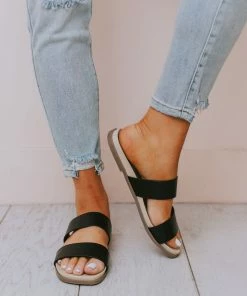 East Lion Megan Slip On Sandal Black Shoes