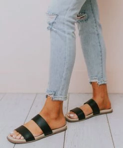 East Lion Megan Slip On Sandal Black Shoes
