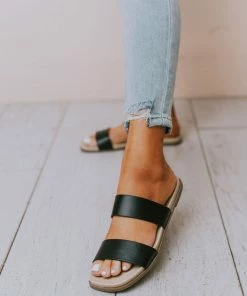 East Lion Megan Slip On Sandal Black Shoes