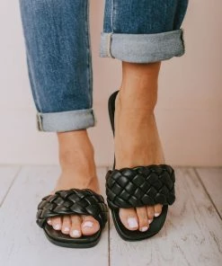 Penny Braided Sandals Black