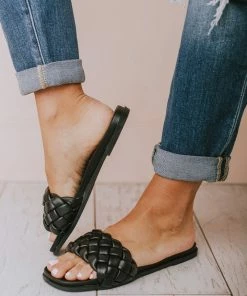 Penny Braided Sandals Black
