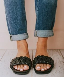 Penny Braided Sandals Black
