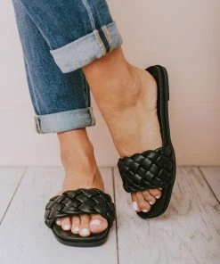 Penny Braided Sandals Black