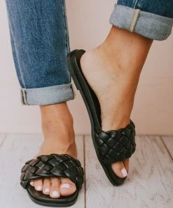 Penny Braided Sandals Black