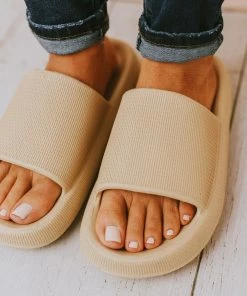 Sandals Pool Slides Taupe Shoes