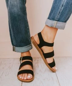 River Strap Sandals Black