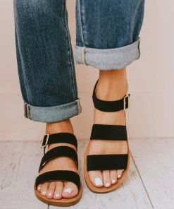 River Strap Sandals Black