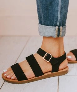 River Strap Sandals Black