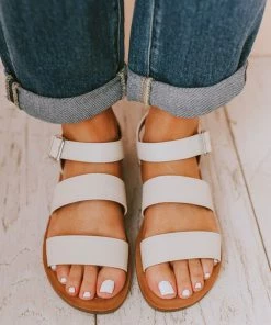 Shoes River Strap Sandals White