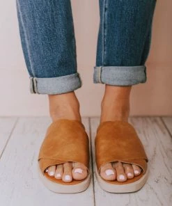 Romi Slip On Sandals Camel Shoes