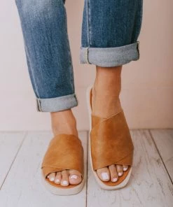 Romi Slip On Sandals Camel Shoes