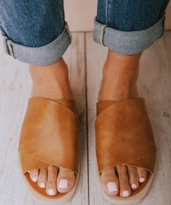 Romi Slip On Sandals Camel Shoes