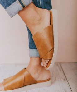 Romi Slip On Sandals Camel Shoes