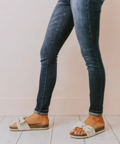 Slip On Bow Sandals Beige