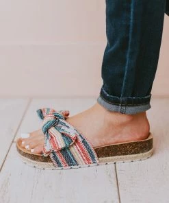 Shoes Slip On Bow Sandals Blue/Pink