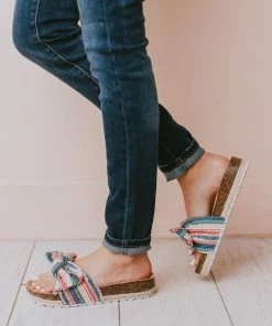 Shoes Slip On Bow Sandals Blue/Pink