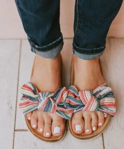 Shoes Slip On Bow Sandals Blue/Pink