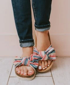 Shoes Slip On Bow Sandals Blue/Pink