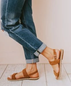 Shoes Woven Strap Sandals Coffee