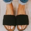 Shoes Slip On Sherpa Sandals Black