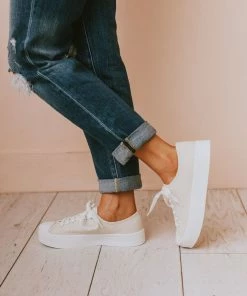 Fortune Dynamic Finlo Lace Up Sneakers Beige Shoes