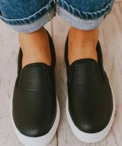 Perforated Sneakers Black Shoes