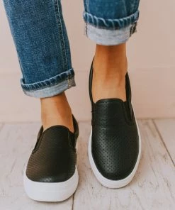 Perforated Sneakers Black Shoes