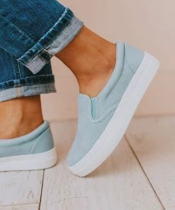 Perforated Sneakers Blue Shoes