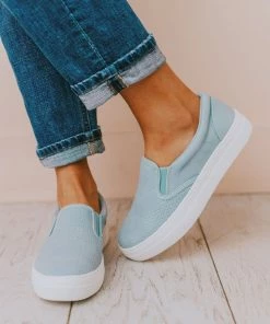 Perforated Sneakers Blue Shoes