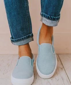 Perforated Sneakers Blue Shoes