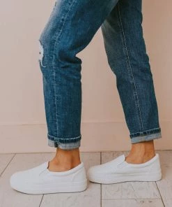 Perforated Sneakers White Shoes