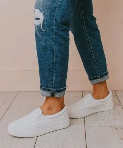Perforated Sneakers White Shoes