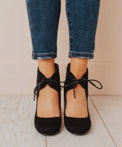 Lucy Avenue Tess Lace Up Heels Black