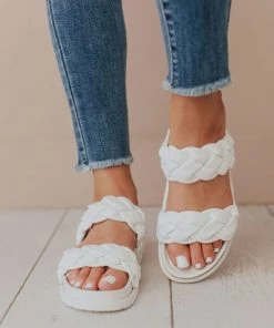 Cleo Two Braided Sandal White Sandals