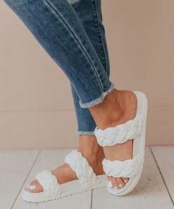 Cleo Two Braided Sandal White Sandals
