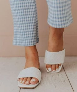 Shoes Weaved Band Sandal White