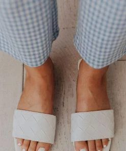 Shoes Weaved Band Sandal White