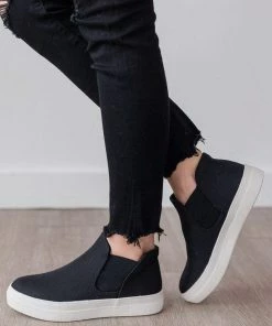 Wood Side Stretch Sneakers Black