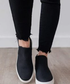 Wood Side Stretch Sneakers Black