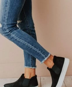 Shoes Wood Side Stretch Sneakers Black Suede