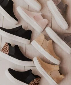 Shoes Wood Side Stretch Sneakers Black Suede