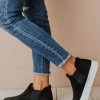 Shoes Wood Side Stretch Sneakers Black Suede
