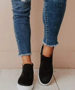 Shoes Wood Side Stretch Sneakers Black Suede