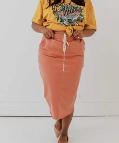 Vendor-unknown Beckie Pull-On Skirt Apricot Bottoms