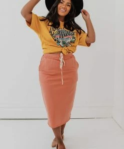 Vendor-unknown Beckie Pull-On Skirt Apricot Bottoms