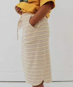 Vendor-unknown Bottoms Mackenzie Striped Pull-On Skirt Natural