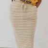 Vendor-unknown Bottoms Mackenzie Striped Pull-On Skirt Natural