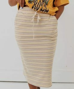 Vendor-unknown Bottoms Mackenzie Striped Pull-On Skirt Natural